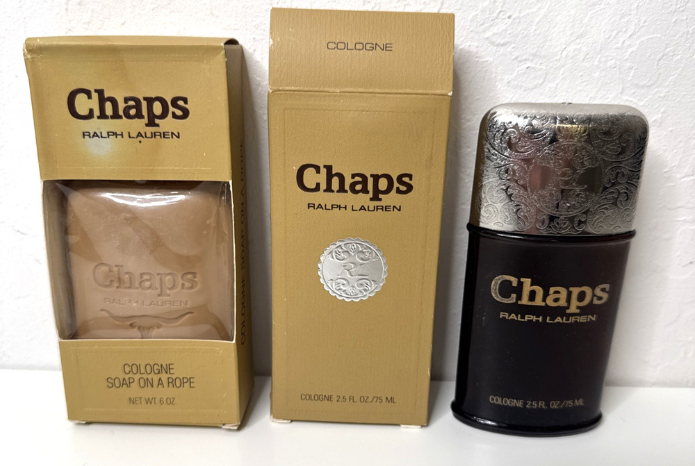 1979 Ralph Lauren CHAPS Men Natural Cologne 2.5 oz 75 ml Soap On a Rope